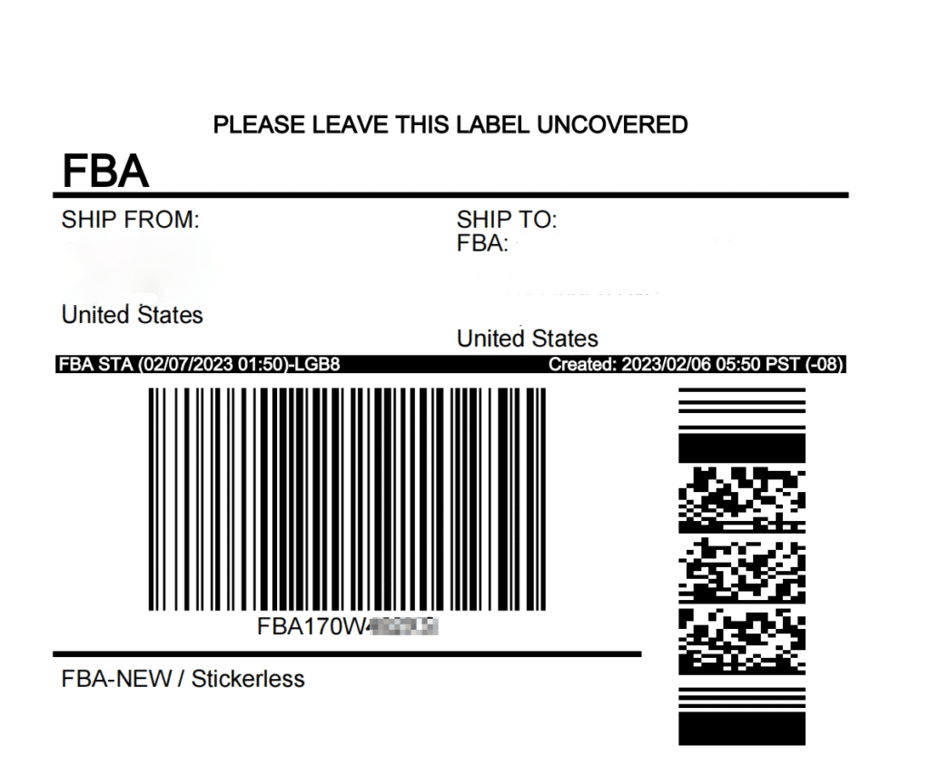 FBA pallet label