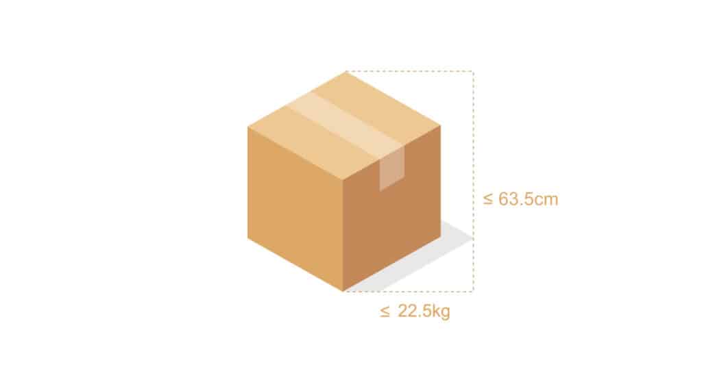 shipping box dimension and weight