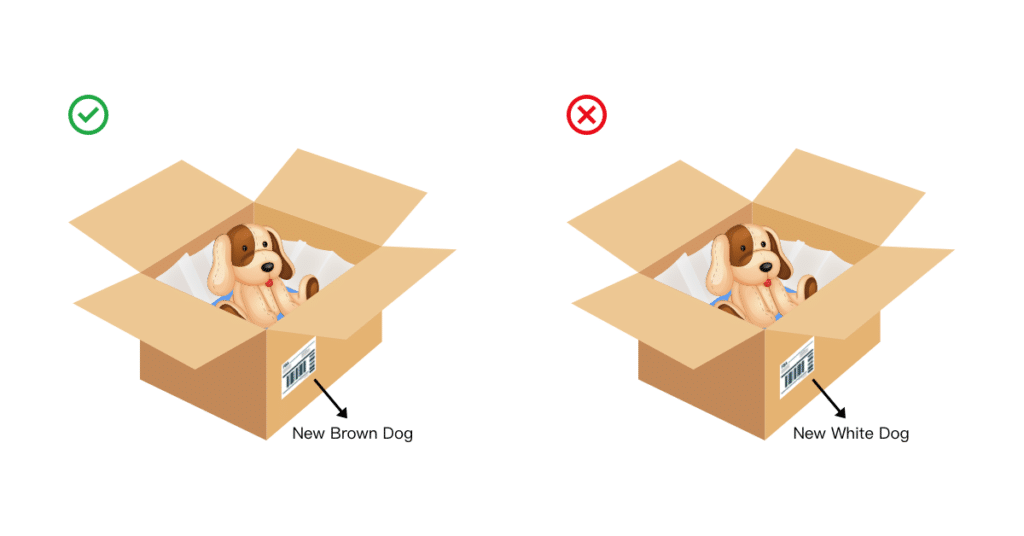 use right label for shipping box