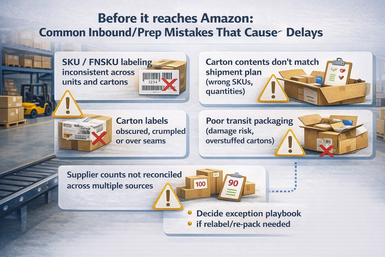 Before it reaches Amazon common inboundprep mistakes that cause delays